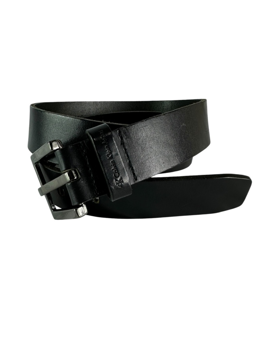 Vintage CALVIN KLEIN Jeans Black Leather Size Medium Men Belt M 32